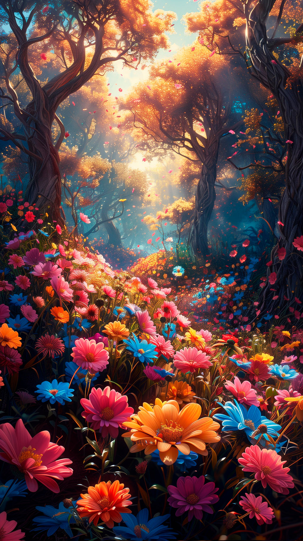 Enchanted Forest Flower Path Cross Stitch Pattern | Fantasy Woodland Floral Scene | PDF Instant Download | Embroidery Chart