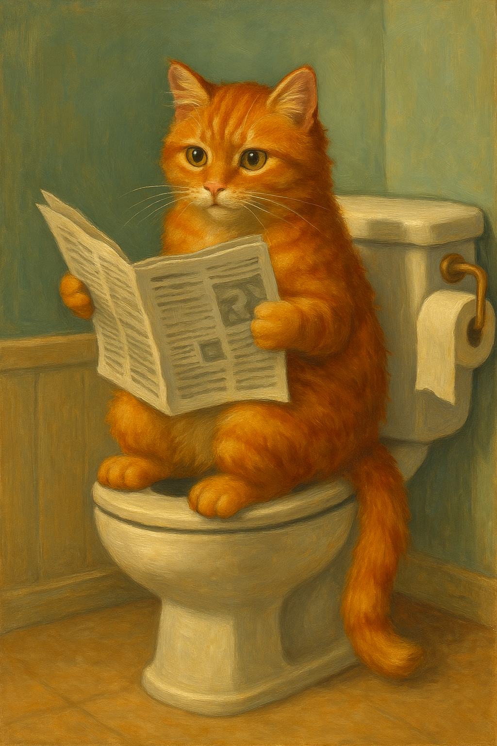 Paws for a Break – Funny Cat Bathroom Cross-Stitch Pattern | Whimsical Bathroom Décor | Artistic Embroidery Design for Cat Lovers (135 x 190 stitches) | DMC and ANCHOR conversion included