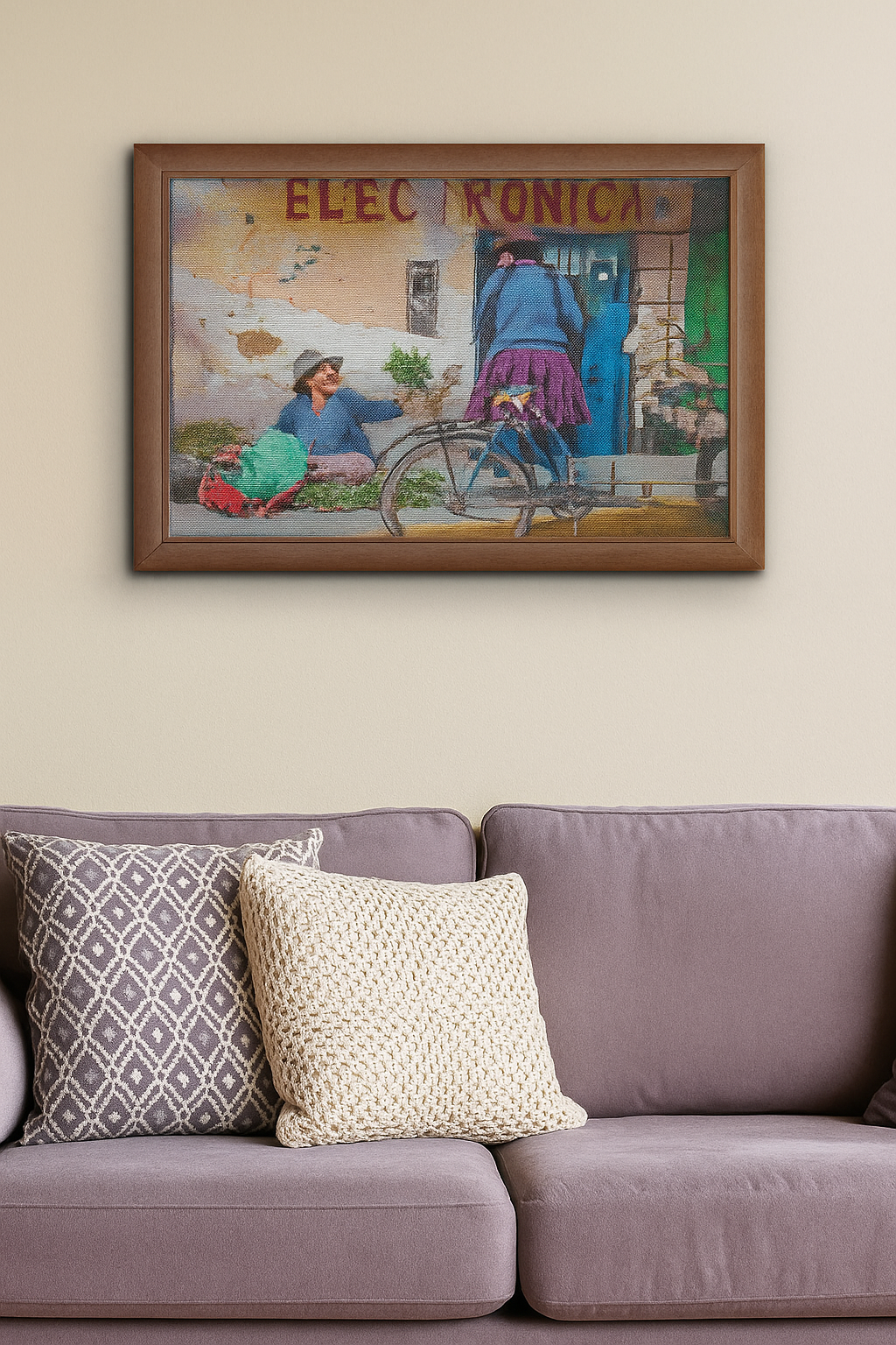 Roots of the Andes Cross Stitch Pattern | Andean Market Scene PDF | Cultural Street Life Embroidery Chart | Modern Folk Art Needlework Design (300x200 Stitches)