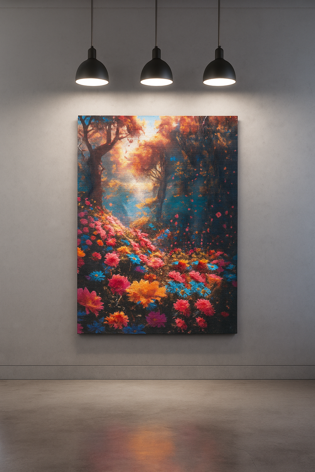 Enchanted Forest Flower Path Cross Stitch Pattern | Fantasy Woodland Floral Scene | PDF Instant Download | Embroidery Chart