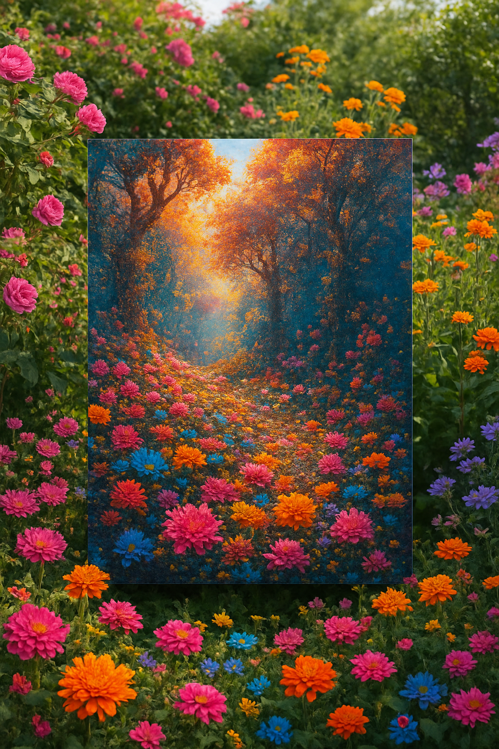 Enchanted Forest Flower Path Cross Stitch Pattern | Fantasy Woodland Floral Scene | PDF Instant Download | Embroidery Chart