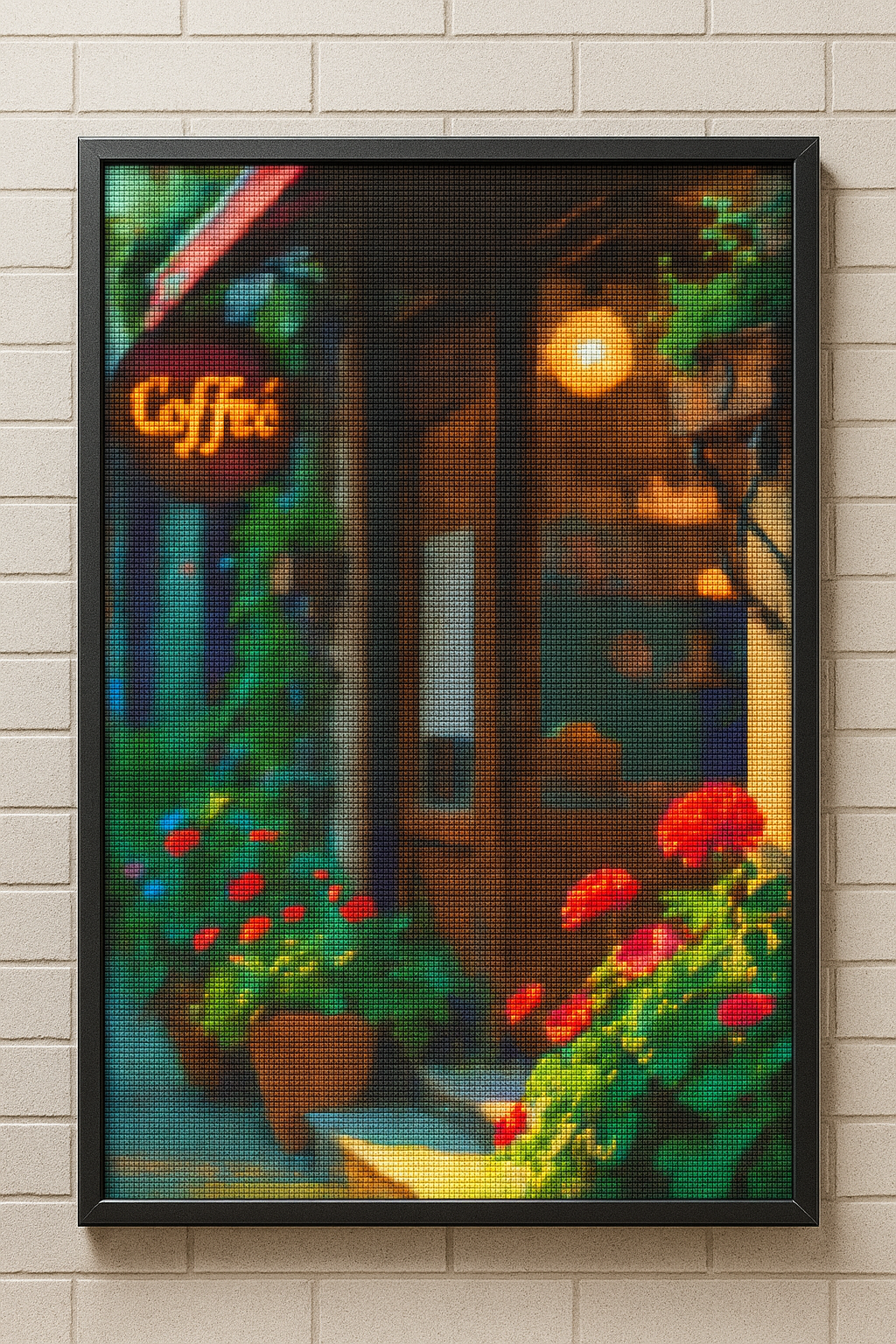 Charming Coffee Corner Cross Stitch Pattern | Cozy Cafe Street Scene | European Coffee Shop Embroidery PDF | Urban Landscape Needlework Design