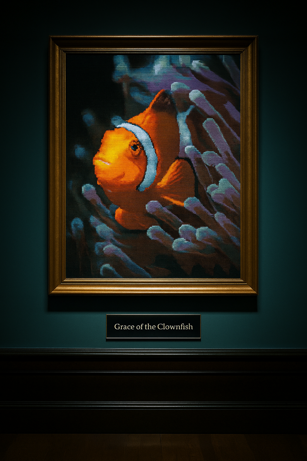 Grace of the Clownfish | Cross-Stitch Pattern (PDF) | Vibrant Coral Reef Scene (144 x 200 Stitches) | with DMC & Anchor Floss Key