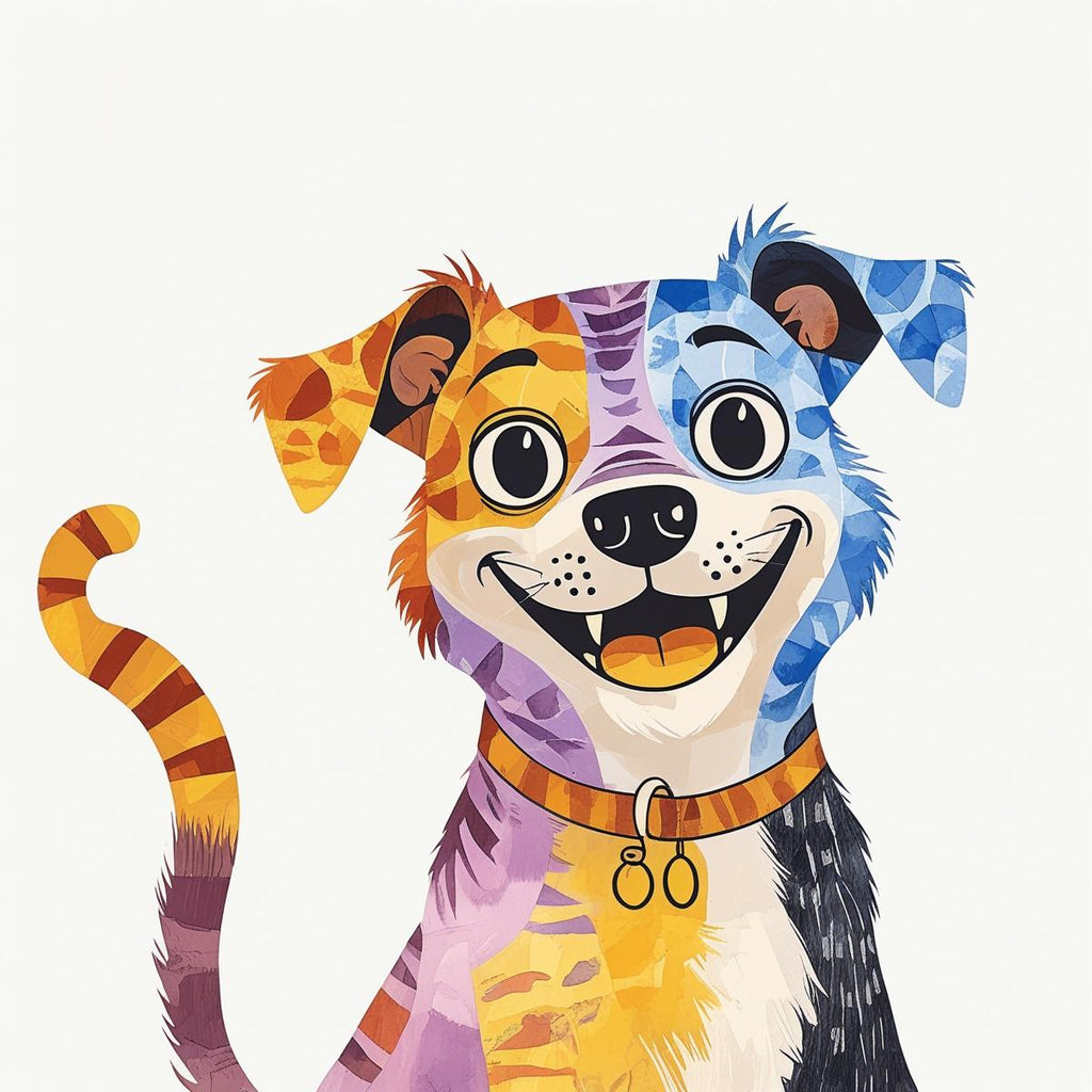 Colorjoy Puppy | Cross-Stitch Pattern PDF | 1/2 Whimsy Paws Pair| Pet Embroidery for Kids' Spaces | 175×175 Stitches | DMC & Anchor Floss Key